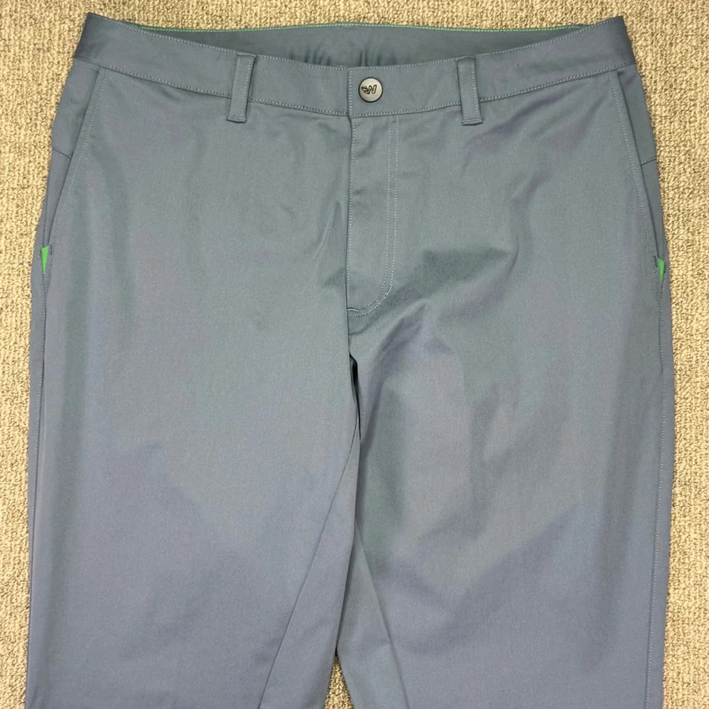 WMLD1 Men's Performance Pants Blue Grey Stretch Technical Golf Trousers 34x34